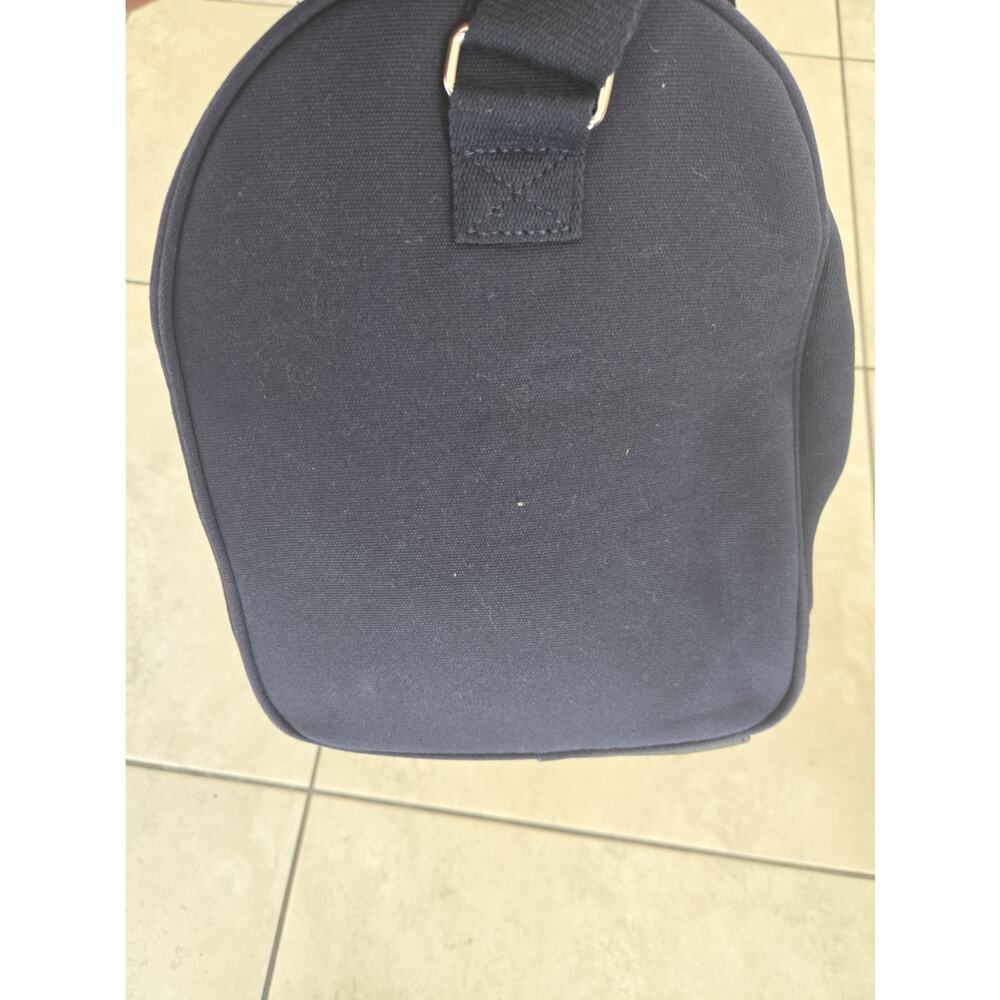 Polo Ralph Lauren 20" Canvas Duffle Bag Navy/White Striped Zip Shoulder Strap - Picture 3 of 6